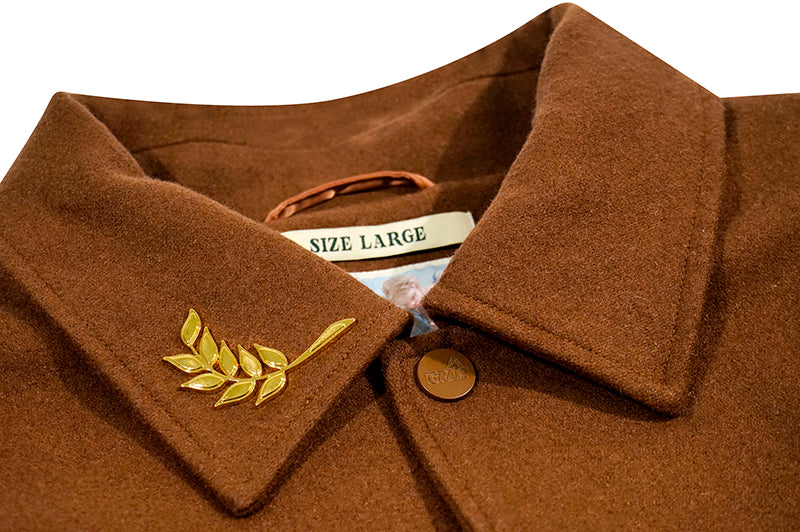 GRAF&WU Giraffe Embroidery Leather Sleeve Thick Jacket