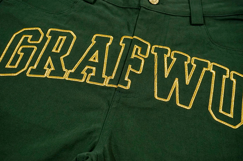 GRAF&WU Brand Letter Logo Embroidered Casual Pants