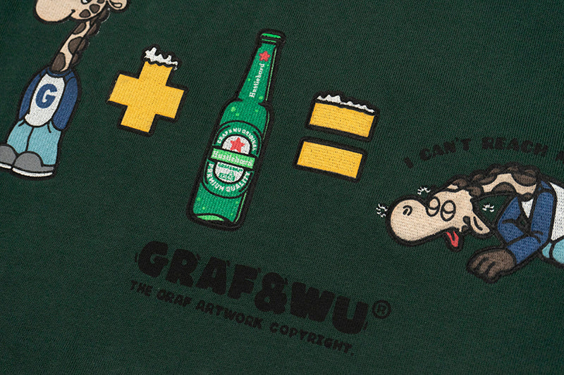 GRAF&WU Drunk Giraffe Funny Fleece Hoodie