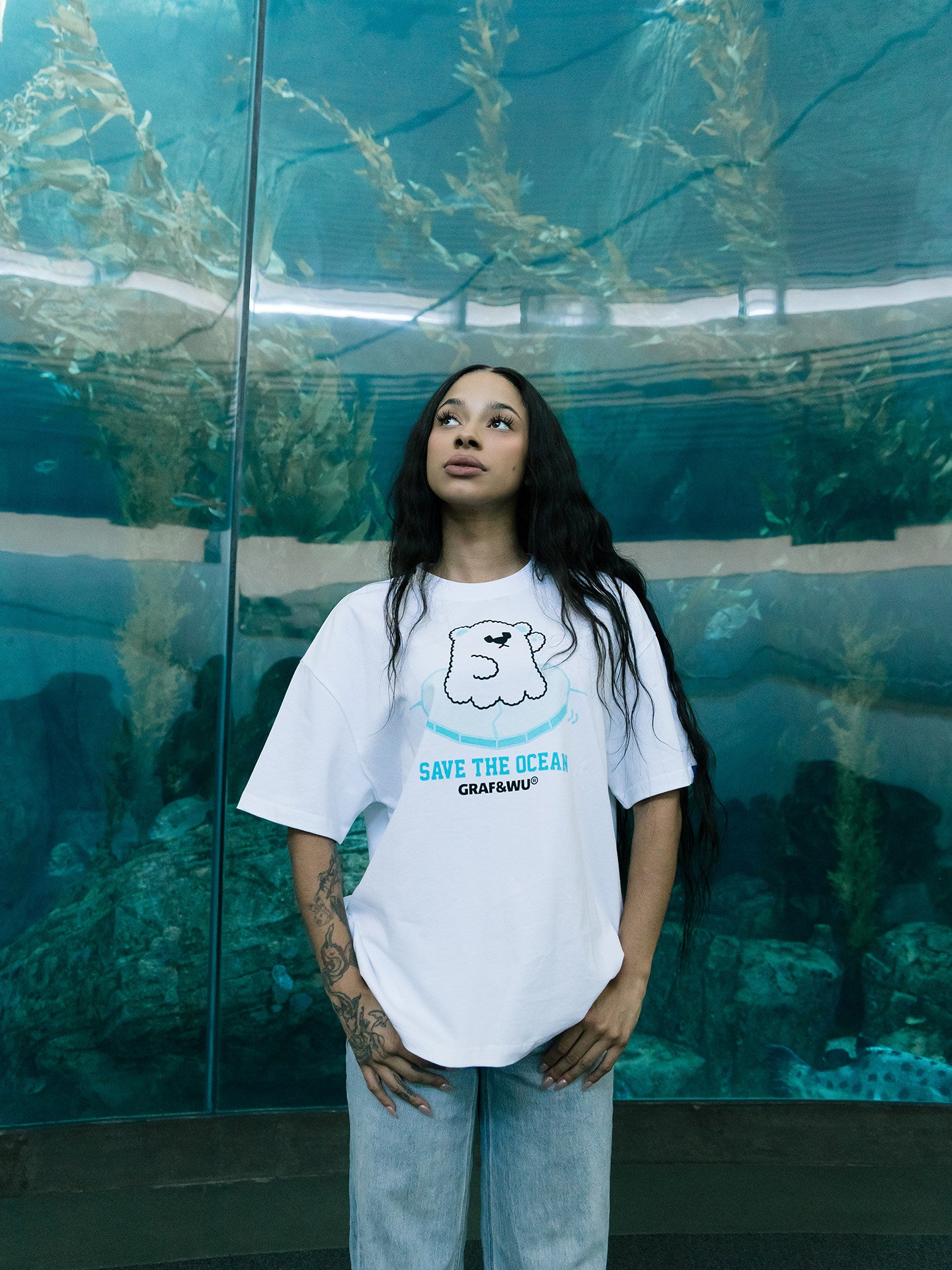 GRAF&WU Protect Ocean Nature Themed Cute Ghost T-shirt
