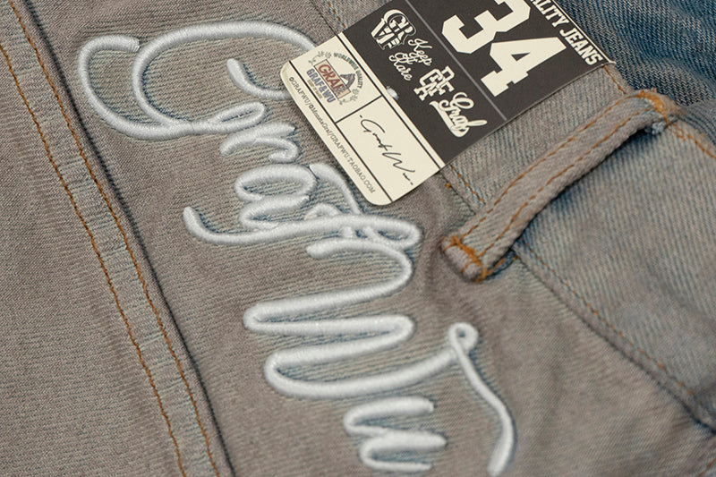 GRAF&WU Baggy Fit Washed Jeans