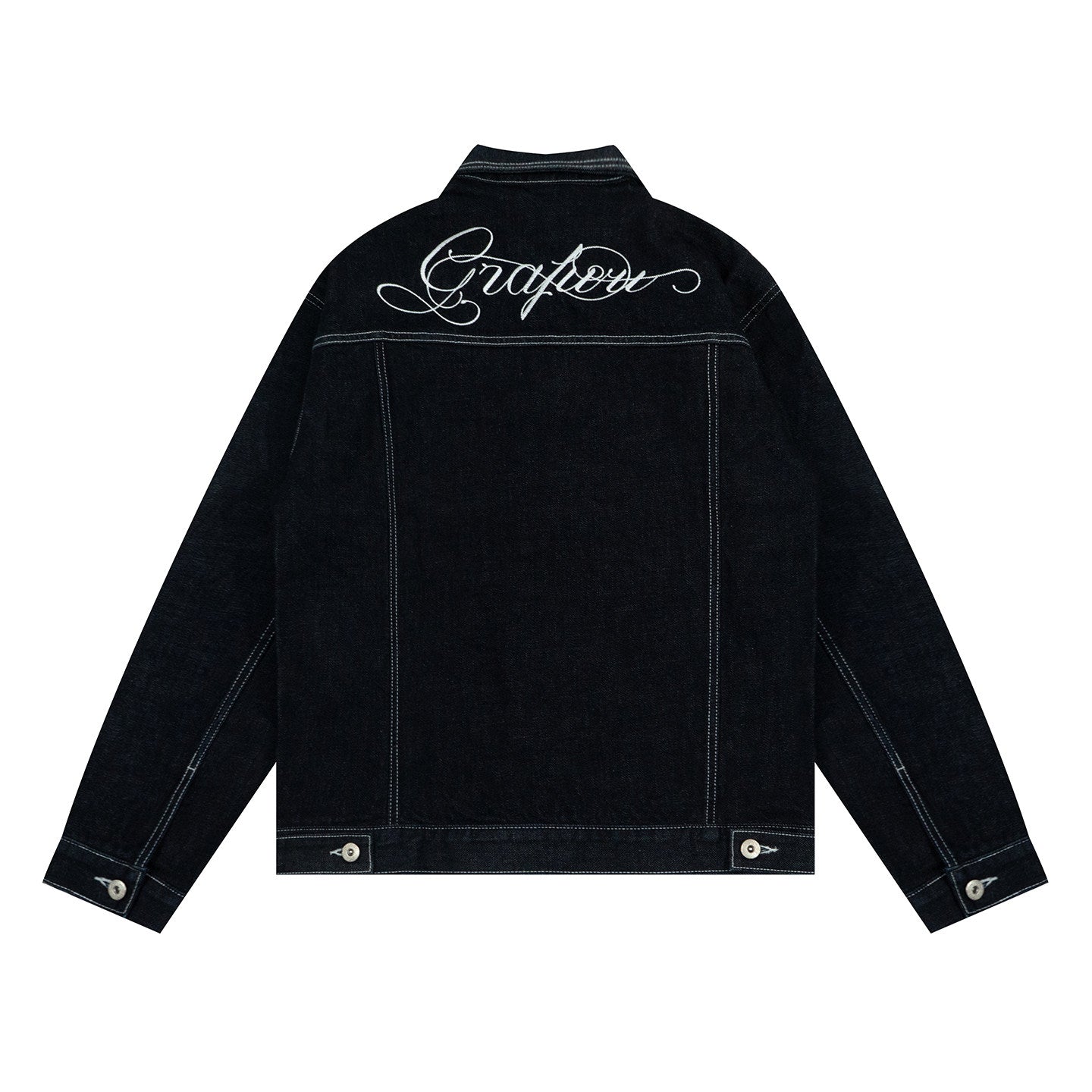 GRAF&WU Letter Embroidery Fashion Lobster Button Design Casual Jacket
