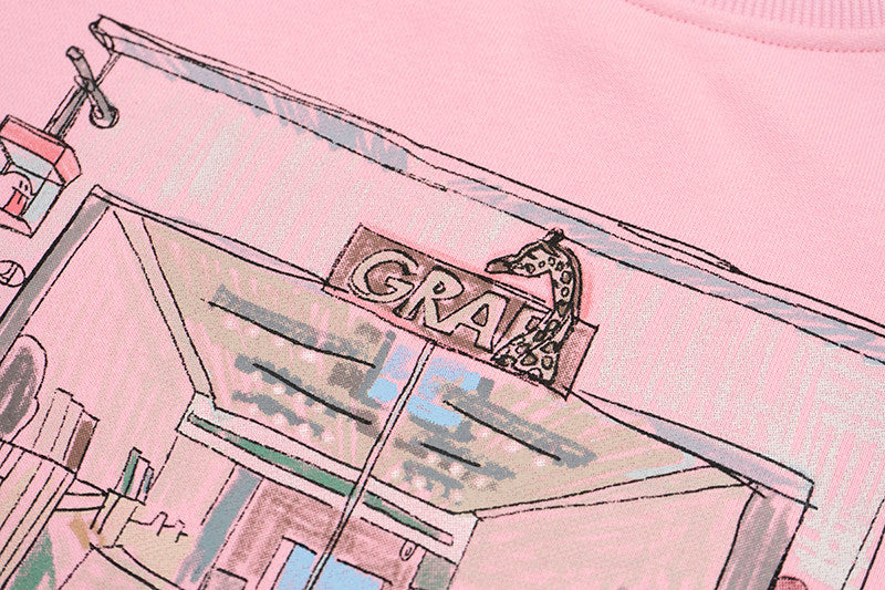 GRAF&WU Doberman Ask Cute Ghost Store Story Hoodie Street Sweatshirt
