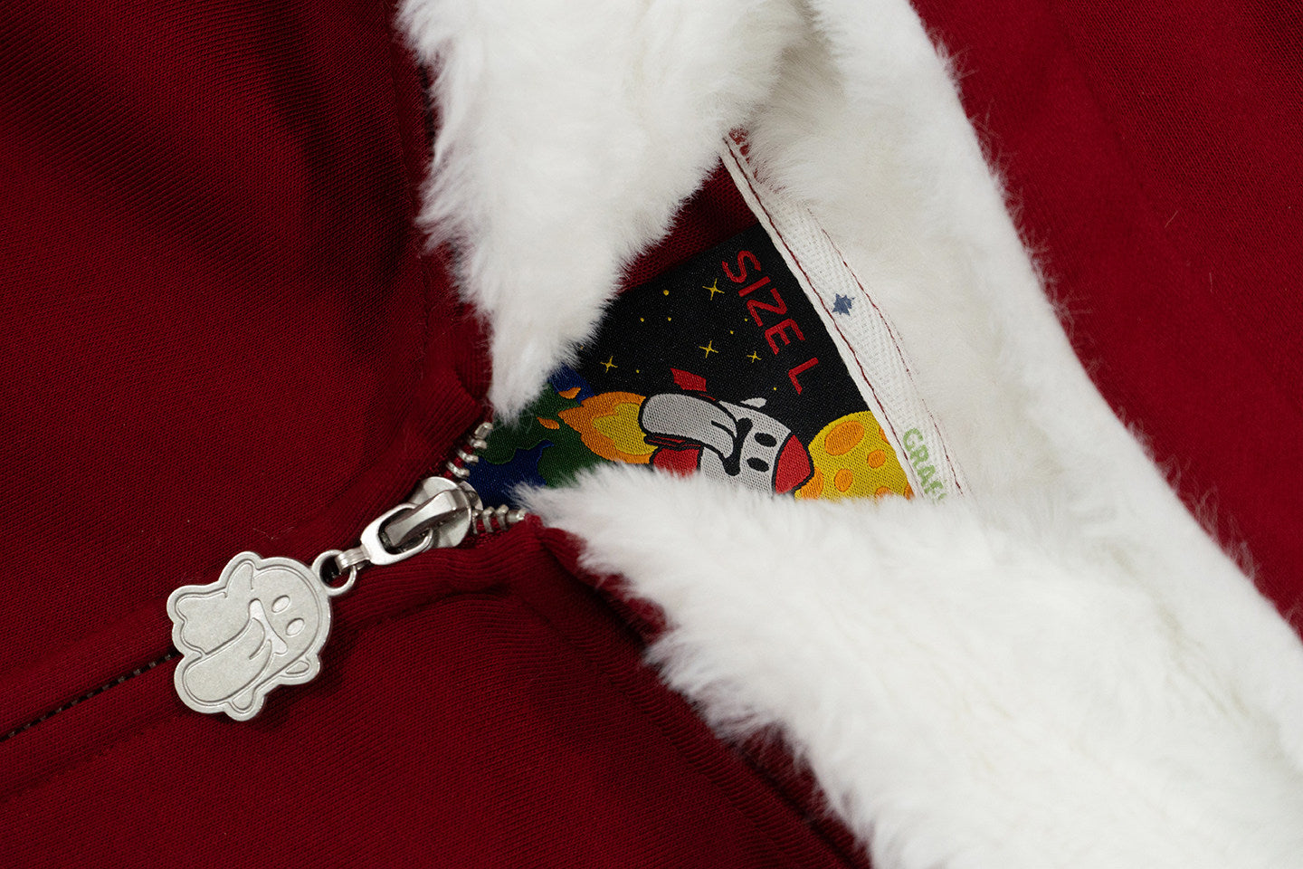 GRAF&WU 12 Christmas Cute Ghost Retro Fleece Cardigan Fur Hat