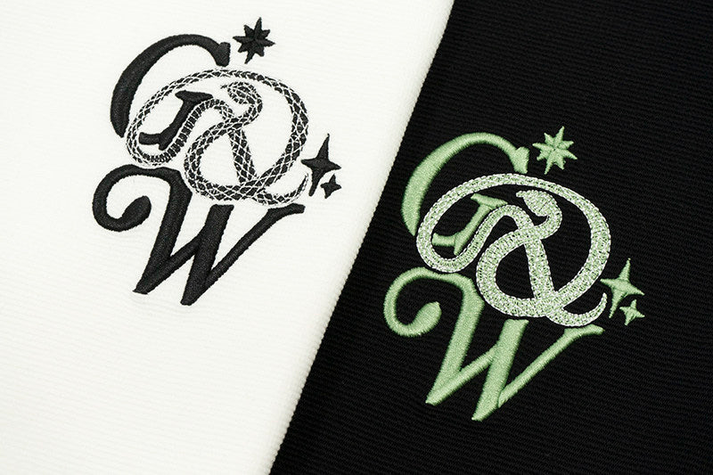 GRAF&WU 3D Embroidered Simple Casual Streetwear Fashion Summer T-shirt