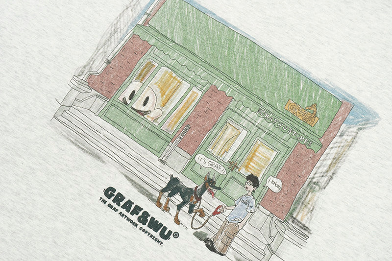 GRAF&WU Doberman Cute Ghost Shop Story Streetwear T-shirt