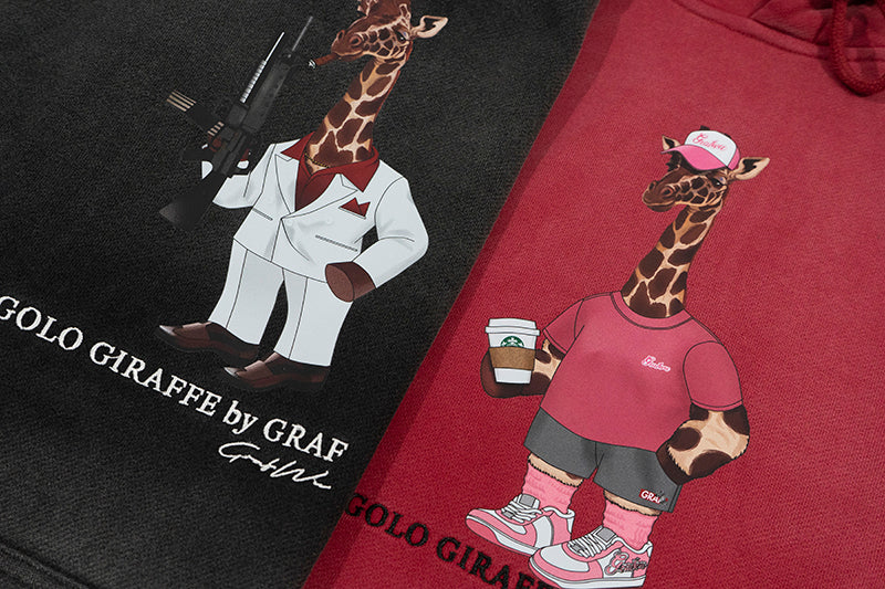 GRAF&WU Fashion Distressed Washed Fade Hoodie