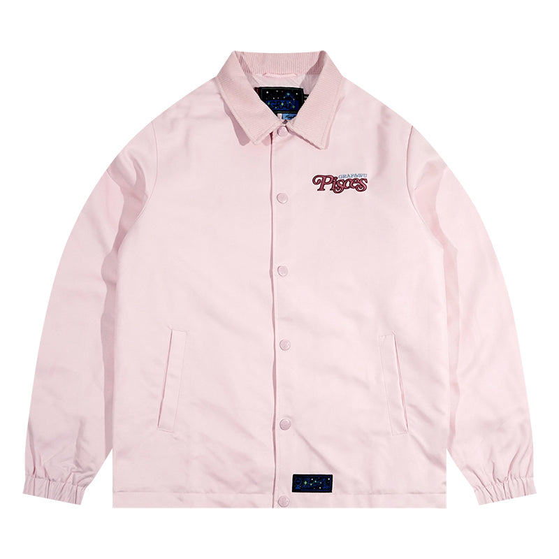 GRAF&WU 12 Signs Hip-hop Lyrics Embroidery Print Windproof Coach Jacket