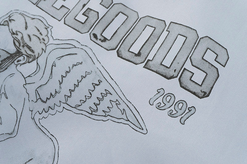 GRAF&WU Vintage Floral Giraffe Goddess Blessing Graphic Satin Thin Baseball Jacket