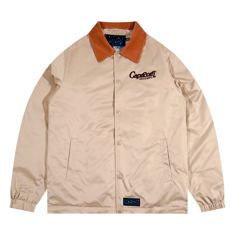 GRAF&WU 12 Signs Hip-hop Lyrics Embroidery Print Windproof Coach Jacket