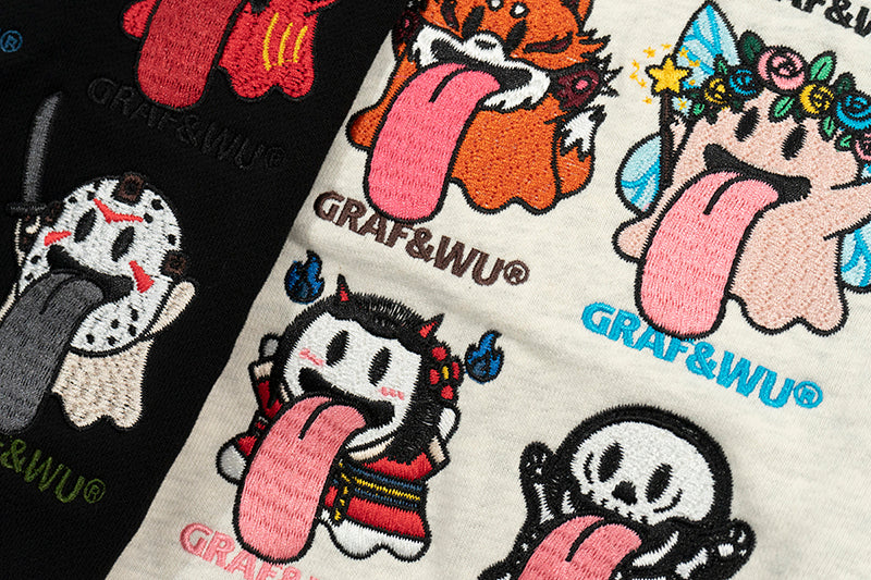 GRAF&WU Halloween Medusa Fairy 12 Cute Ghost Embroidery Hoodie