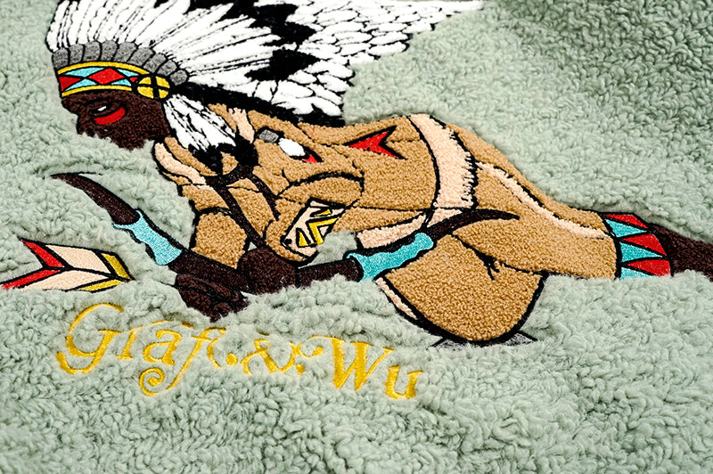 GRAF&WU Vintage Archery Angel Deer Totem Fleece Jacket