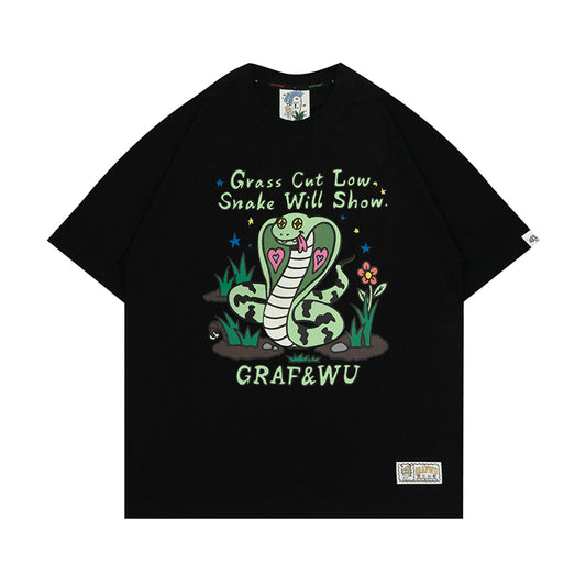GRAFWU Snake Hidden In Grass T-Shirt