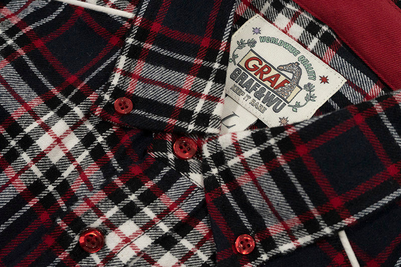 GRAF&WU Racing-themed Embroidered Streetwear Loose Brushed Shirt