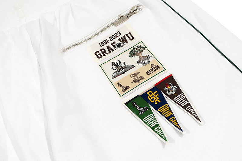 GRAF&WU Giraffe University Knowledge Power Embroidered Badge Shorts