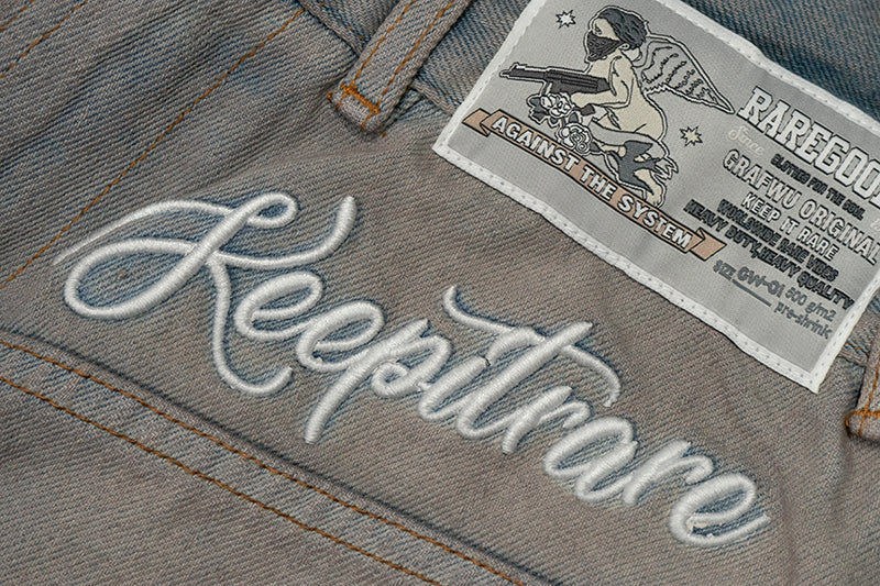 GRAF&WU Baggy Fit Washed Jeans