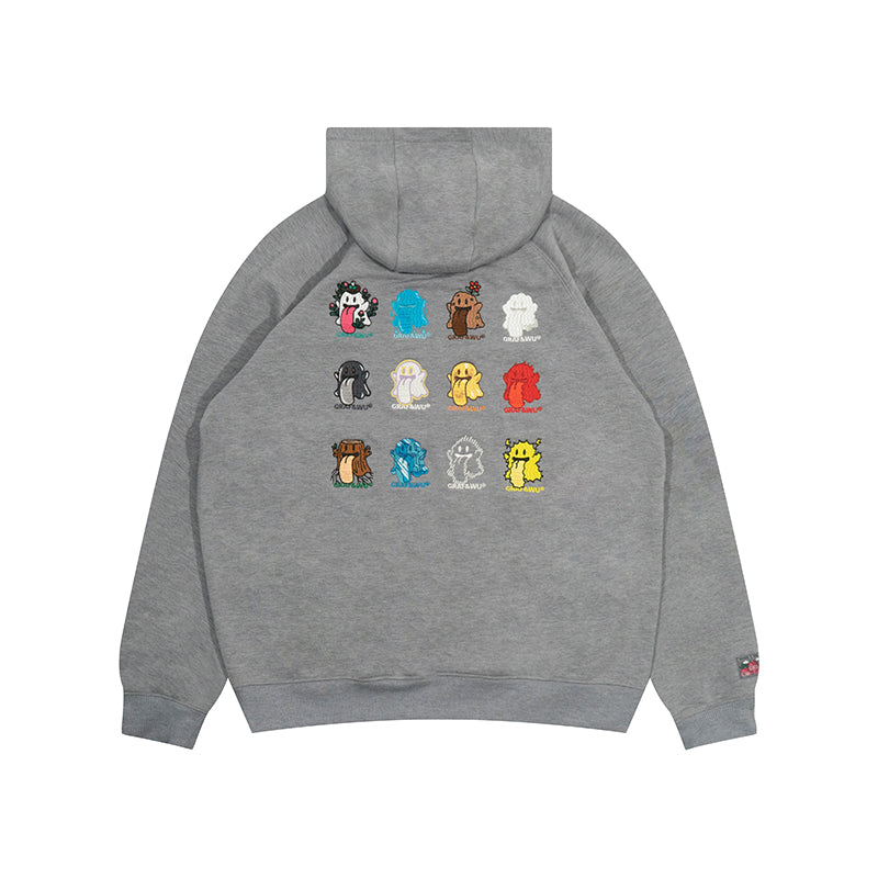 GRAF&WU Five Elements Origin 12 Elements Cute Ghosts Wool Hoodie