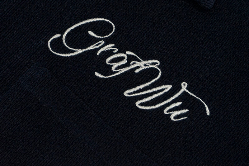 GRAF&WU Towel Striped Embroidered Cursive Keep It Rare Vacation Style T-shirt