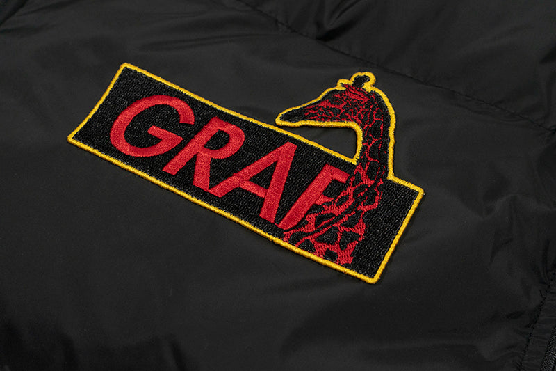 GRAF&WU Blokecore Floral Embroidery Thick Cotton-padded Coat