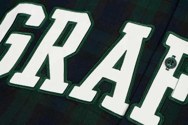 GRAG&WU Curved Letter Patch Embroidery Street Sport Shirt