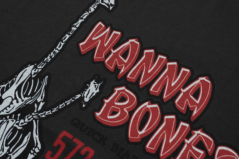 GRAFWU Giraffe Skeleton Hip-Hop T-Shirts