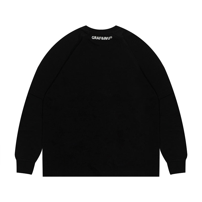 GRAF&WU Giraffe Embroidery Logo Layered Look long-sleeved Shirt