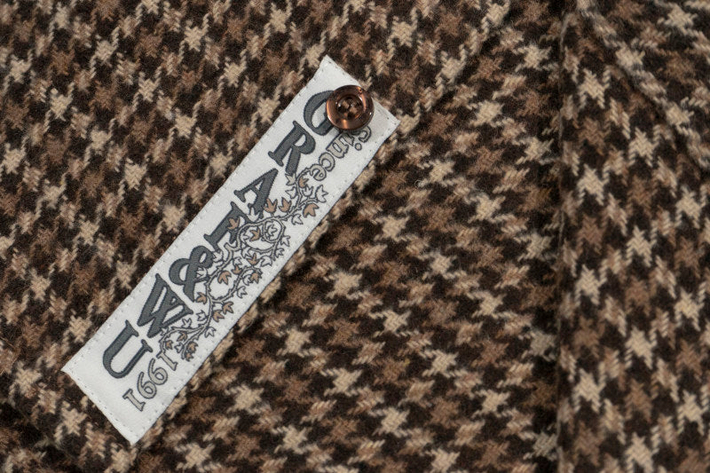 GRAF&WU Embroidered Off-road Vehicle Houndstooth Wool Shirt Coat