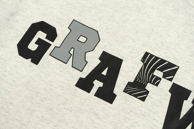 GRAF&WU Simple Letter Graphic Cotton T-shirt