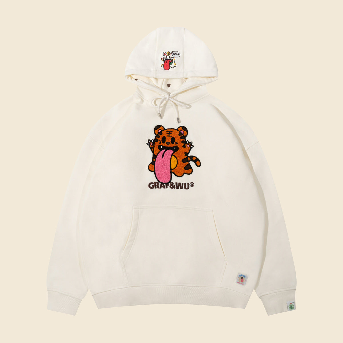 GRAF&WU Chinese Zodiac Character Loose-Fit Hoodie
