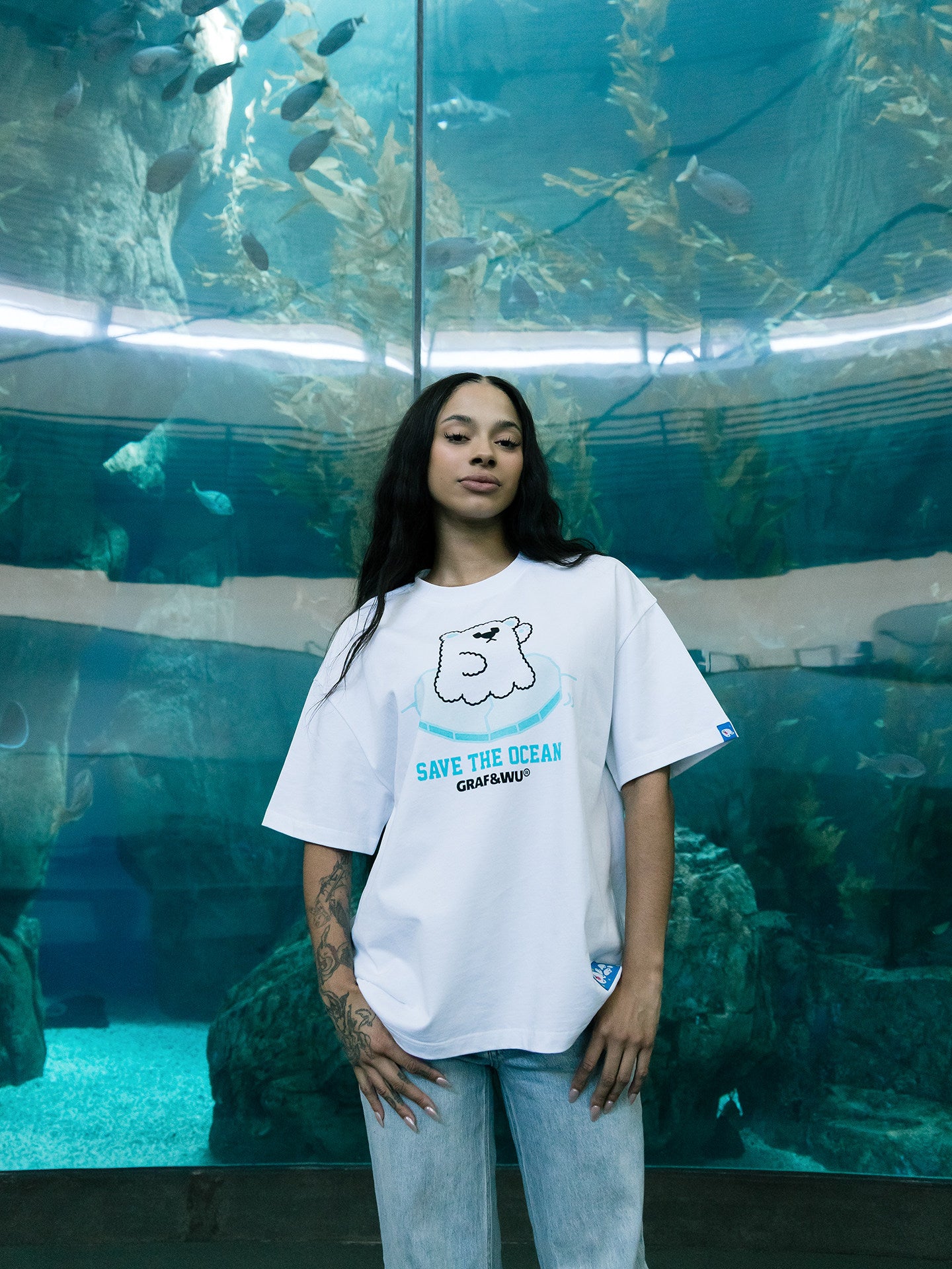 GRAF&WU Protect Ocean Nature Themed Cute Ghost T-shirt