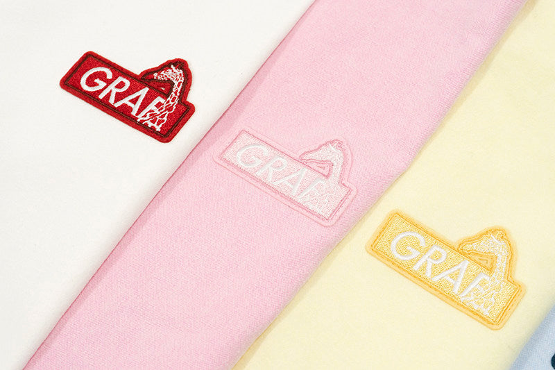 GRAF&WU Dopamine Suede Oxford Cloth Giraffe Logo Embroidered T-shirt