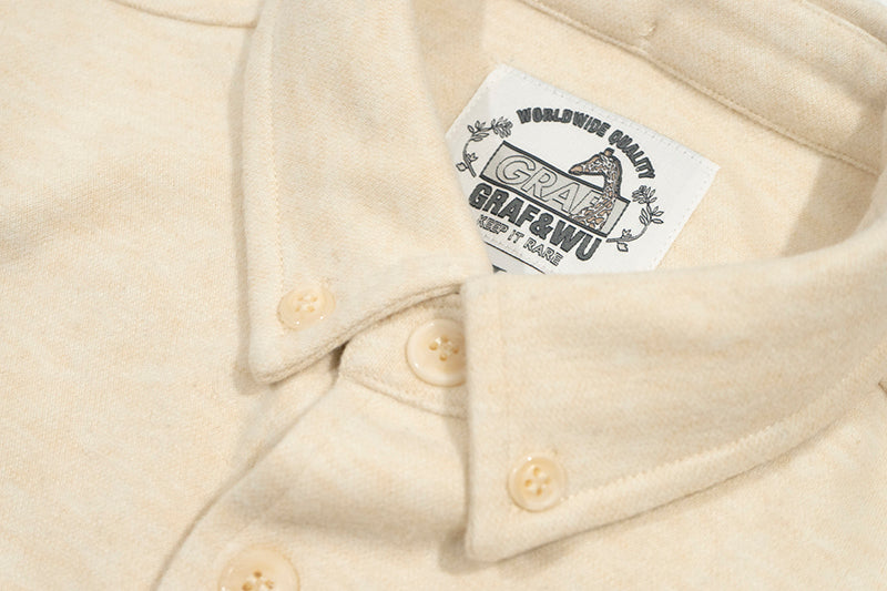 GRAF&WU Cashmere Solid Embroidered Small Logo Street Gentleman's Shirt