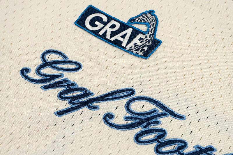 GRAF&WU Football Club Floral Embroidery Sports Mesh Jersey