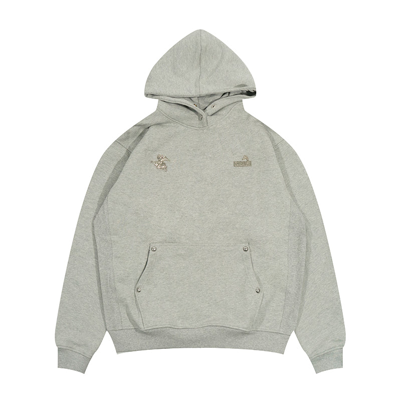 GRAF&WU Metal Buckle Street Loose Deer Angel Sweatshirt Hoodie