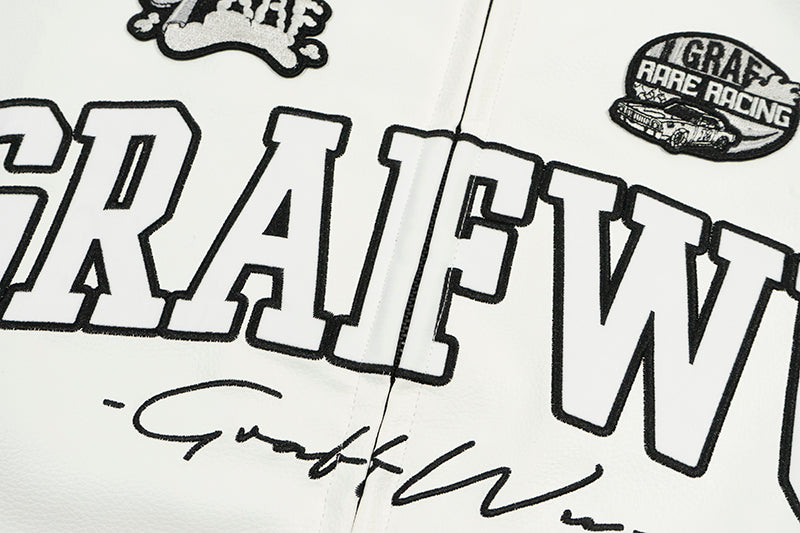 GRAF&WU Racing Gascar Series Retro Leather Jacket