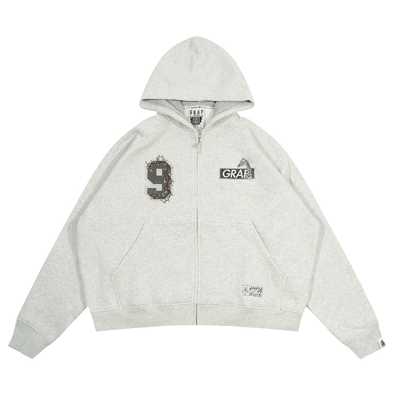 GRAF&WU Blokecore Football Club Floral Angel Fleece Zip-up Hoodie