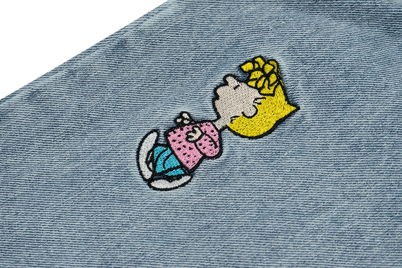 GRAF X Peanuts【Snoopy Collaboration】Jeans Charlie Brown Lucy Embroidered Pants Baggy Fit Denim Trousers Men Women Classic Straight-Leg Denim