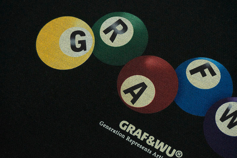 GRAF&WU Colorful Billiards Element Printed Streetwear T-shirt