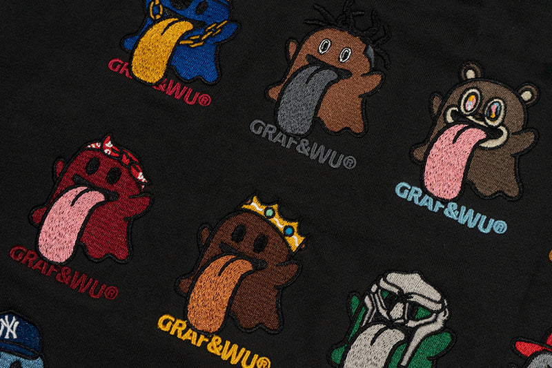 GRAF&WU Old School 12 Rap Ghost Embroidered Hoodie