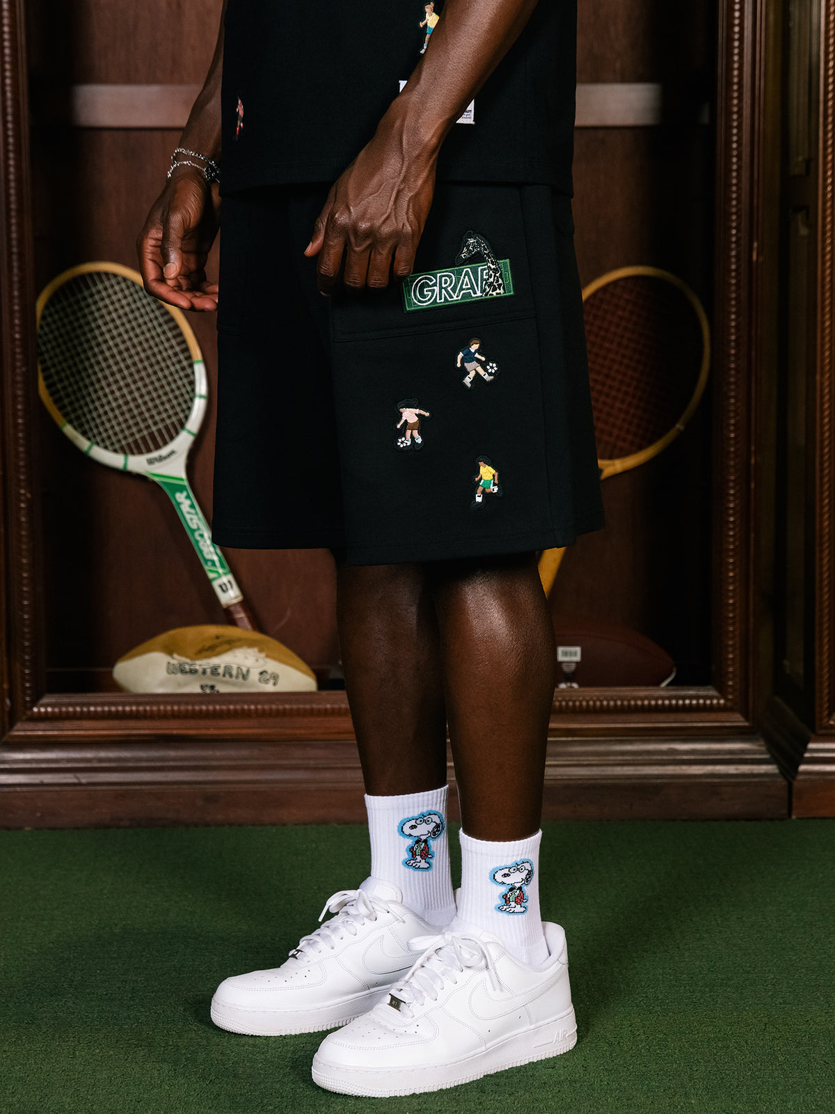GRAF&WU Mini Athletic Giraffe Embroidered Shorts