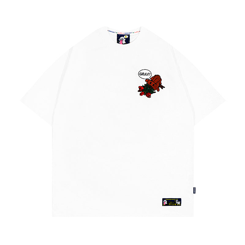 GRAFWU Flower Shop 12 Boo Ghost 2.0 Character Floral T-Shirt