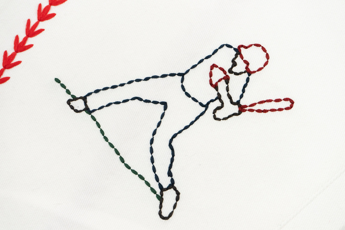 GRAF&WU Baseball Figure Handmade Embroidered Fashion Pants