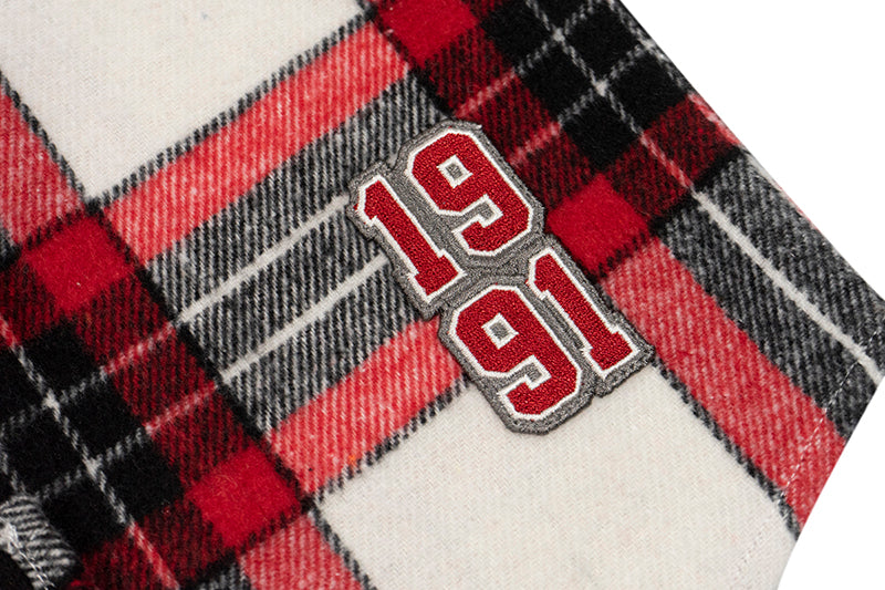 GRAF&WU Spliced Grid Ddesign Flannel Fashion Shirt