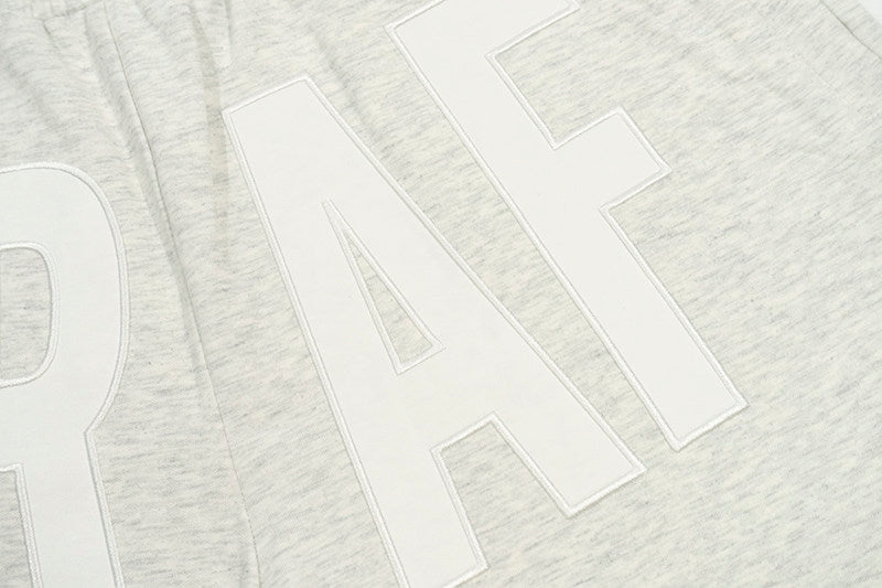 GRAF&WU Letter Embroidered Streetwear Loose Sports Shorts