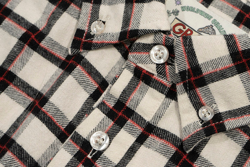 GRAF&WU Brand Giraffe Embroidery Plaid Loose Thin Shirt