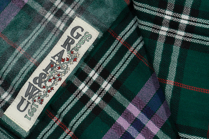 GRAF&WU Plaid Angel Football Embroidery Street Loose Brushed Shirt