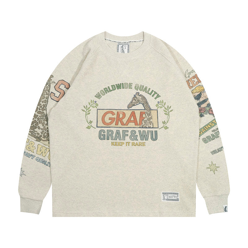 GRAF&WU AK47 Angel Barn Style Printed Cotton Long-Sleeve T-Shirt