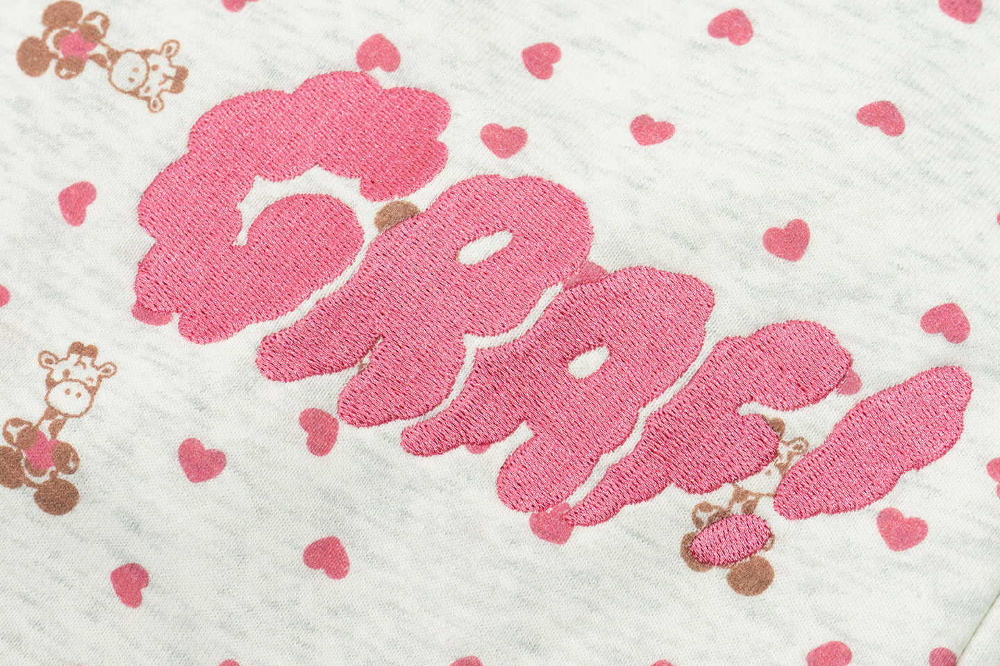 GRAF&WU Lovely Heart Giraffe Cream Fleece Pants