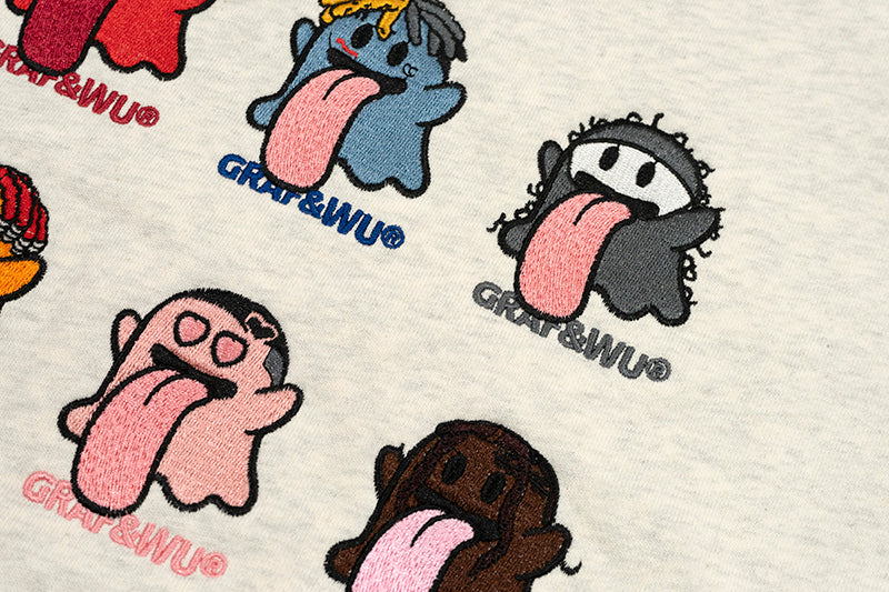 GRAF&WU New School 12 Rap Ghost Embroidered Hoodie