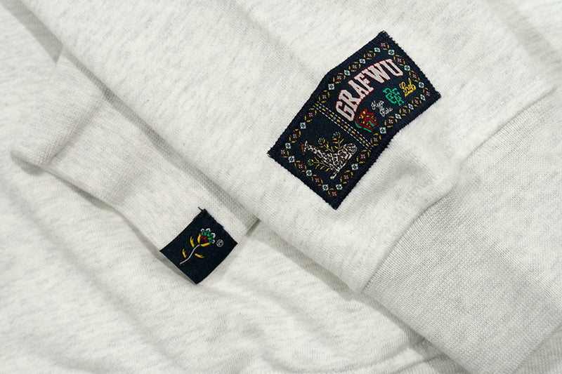 GRAF&WU Ducks Eembroidery Couple Fleece  Crewneck Sweatshirt